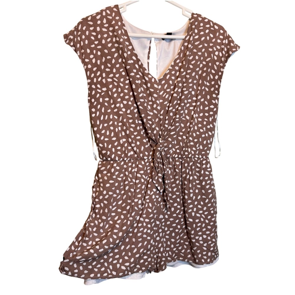 Gigio USA Womens Summer Beach Travel Petal And Pup Sideways Romper Tan Medium